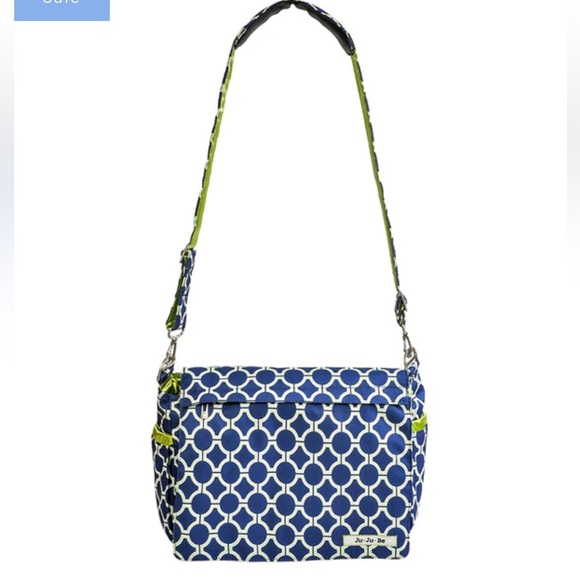 JuJuBe Better Be Diaper messenger bag in navy and white - Picture 2 of 7